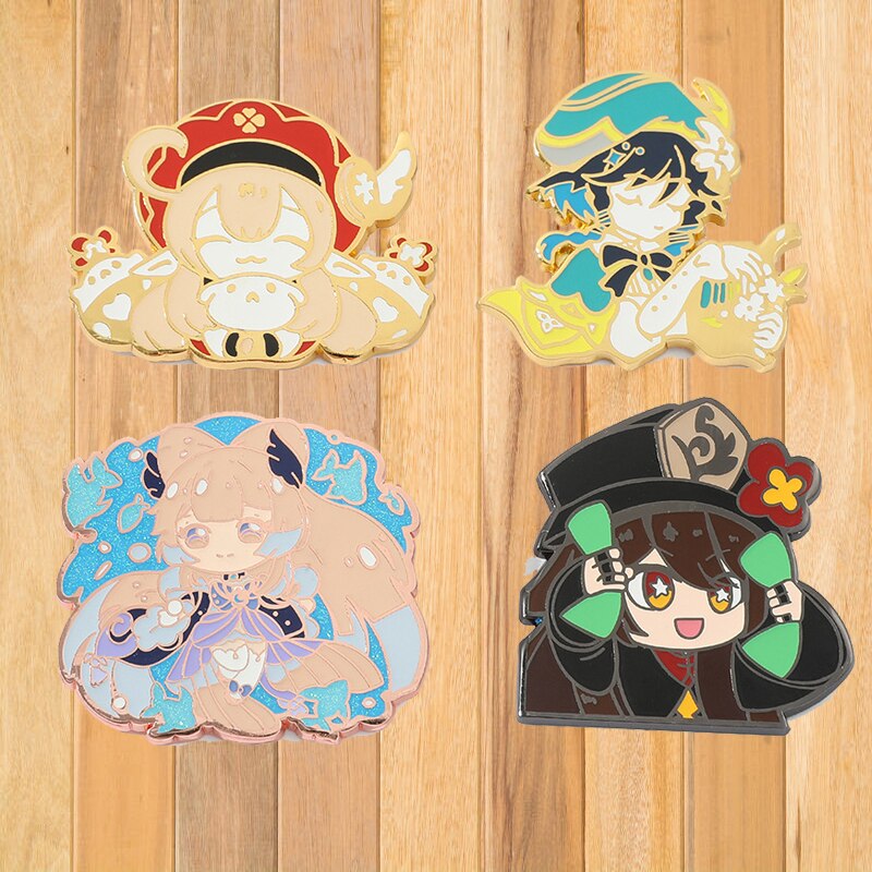 A0986 Genshin Impact    Chibi Tartaglia Klee Paimon Venti Keqing ġ  ʱ  Anime Jewelry Gift Fans